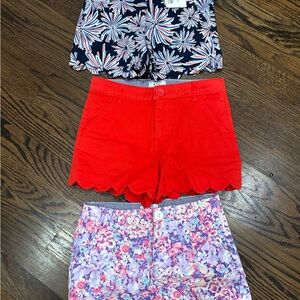 All 3 NEW Crown and Ivy kids shorts top pair size 8 bottom two are size 10.